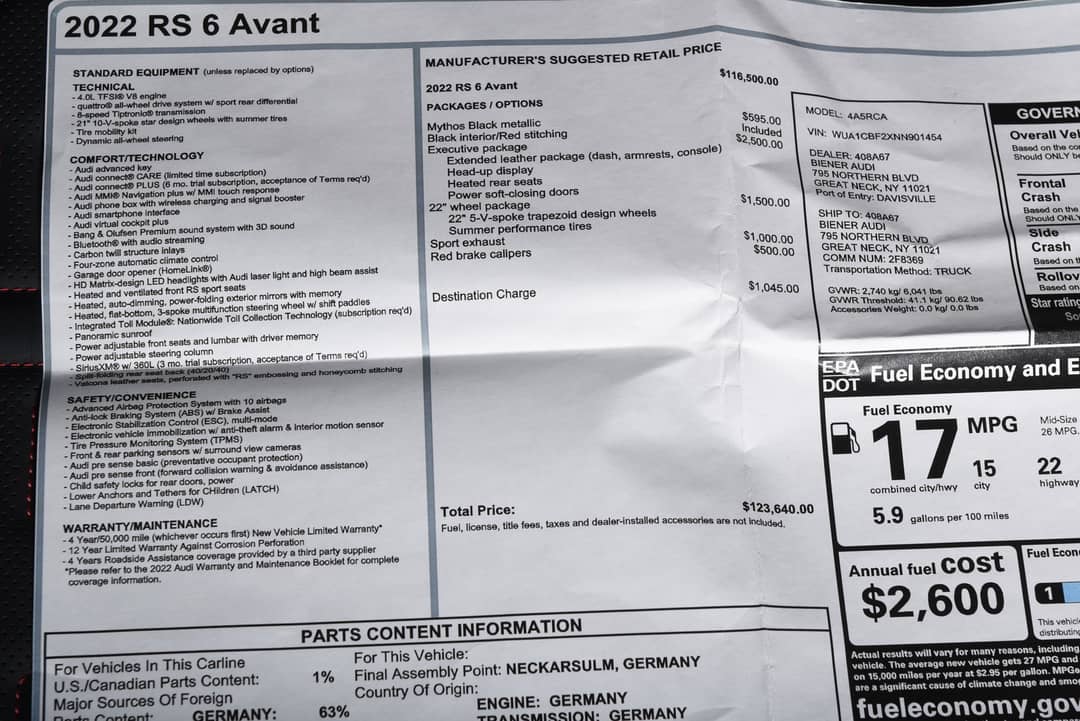 2022 Audi RS 6 Avant 4.0T quattro Avant — photo 5