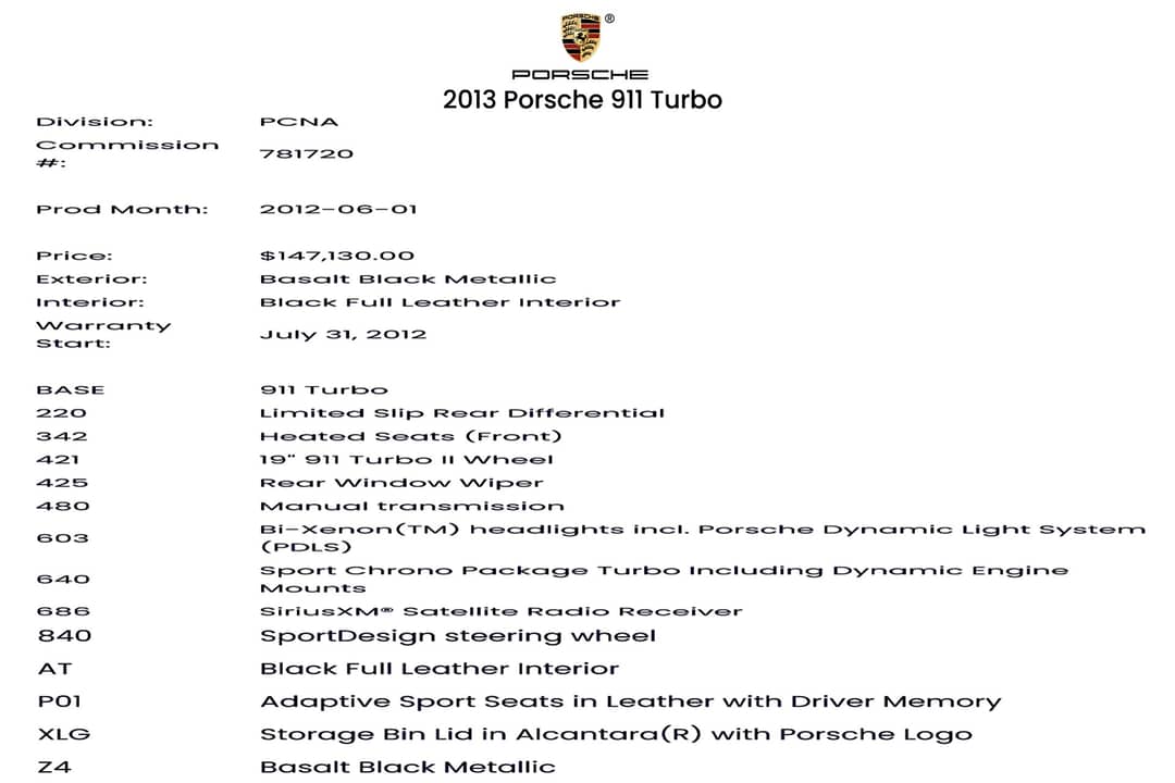 2013 Porsche 911 Turbo — photo 2
