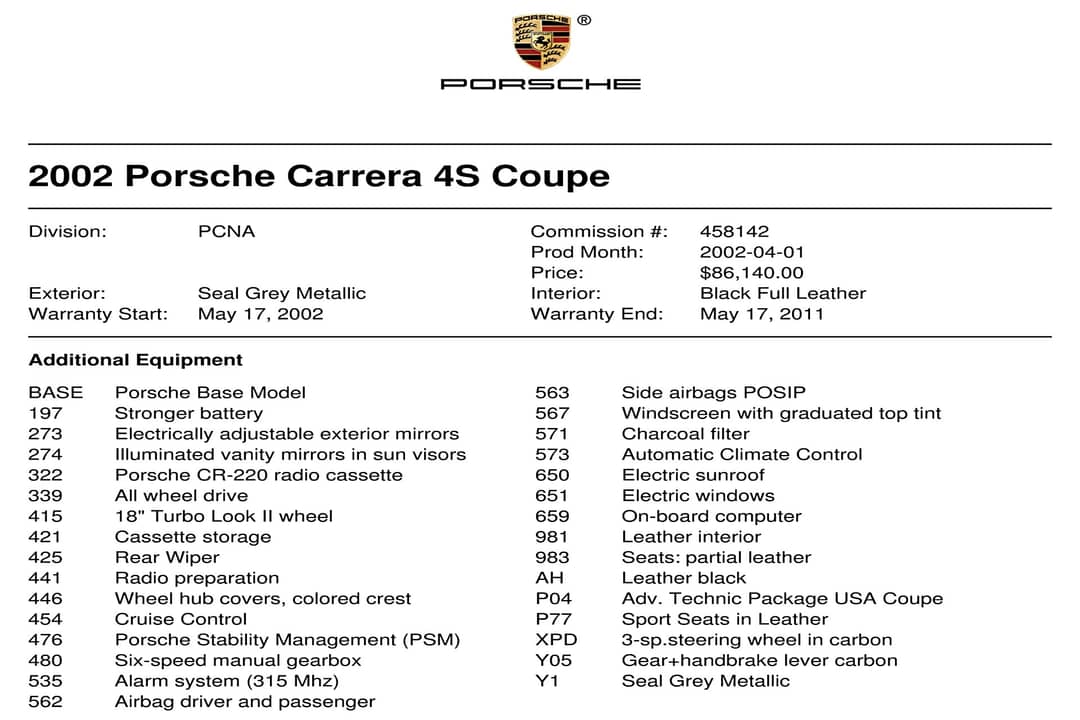 2002 Porsche 911 Carrera 4S — photo 2