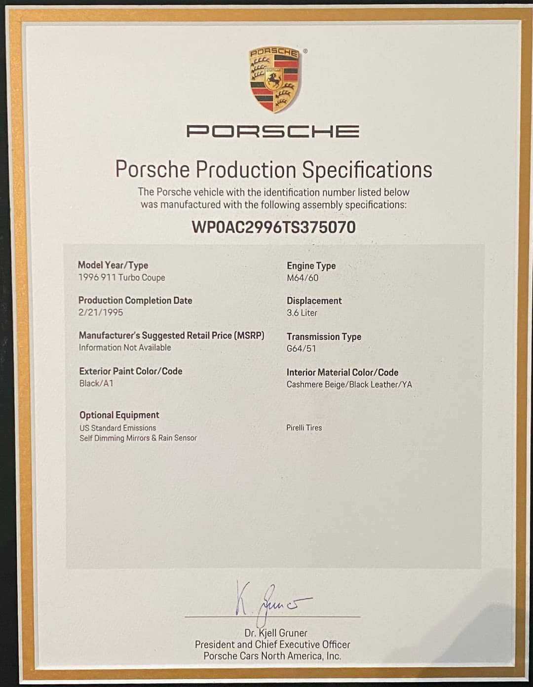 1996 Porsche 911 Turbo — photo 5