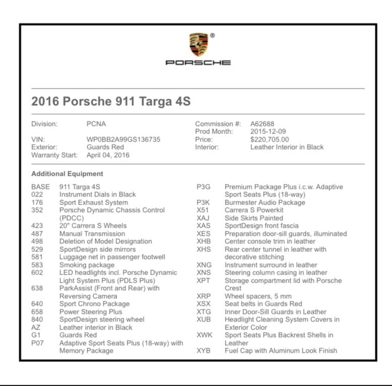 2016 Porsche 911 Targa 4S — photo 5
