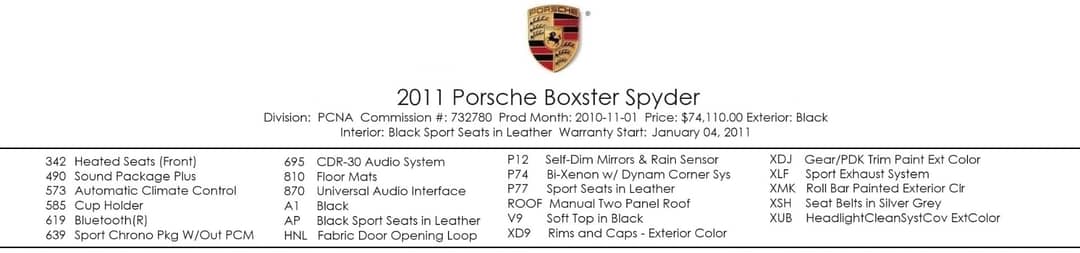 2011 Porsche Boxster Spyder — photo 5