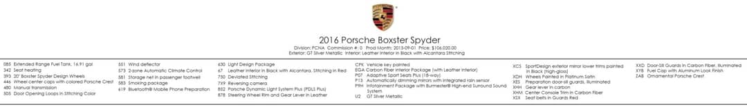 2016 Porsche Boxster Spyder — photo 5