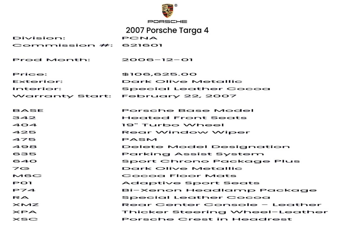 2007 Porsche 911 Targa 4 — photo 2