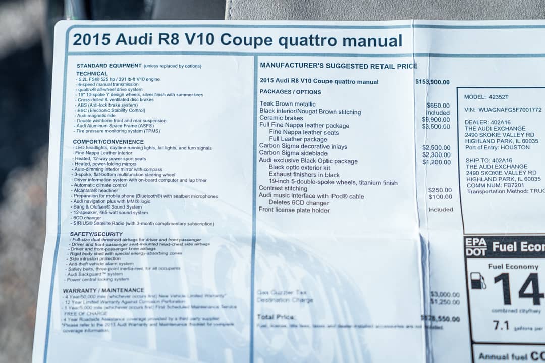 2015 Audi R8 5.2 quattro — photo 20