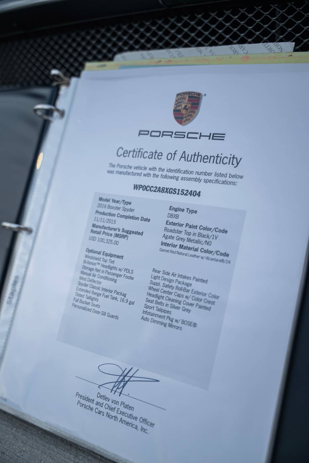 2016 Porsche Boxster Spyder — photo 20