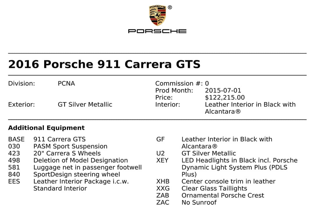 2016 Porsche 911 Carrera GTS — photo 31