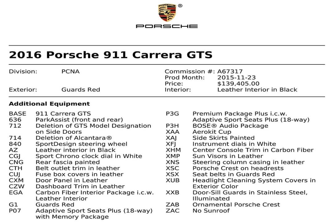 2016 Porsche 911 Carrera GTS — photo 45