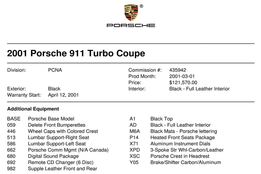 2001 Porsche 911 Turbo — photo 2