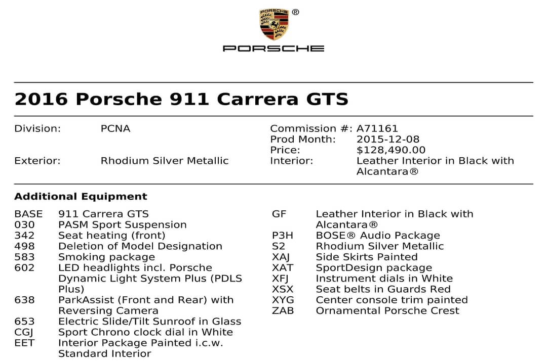 2016 Porsche 911 Carrera GTS — photo 44