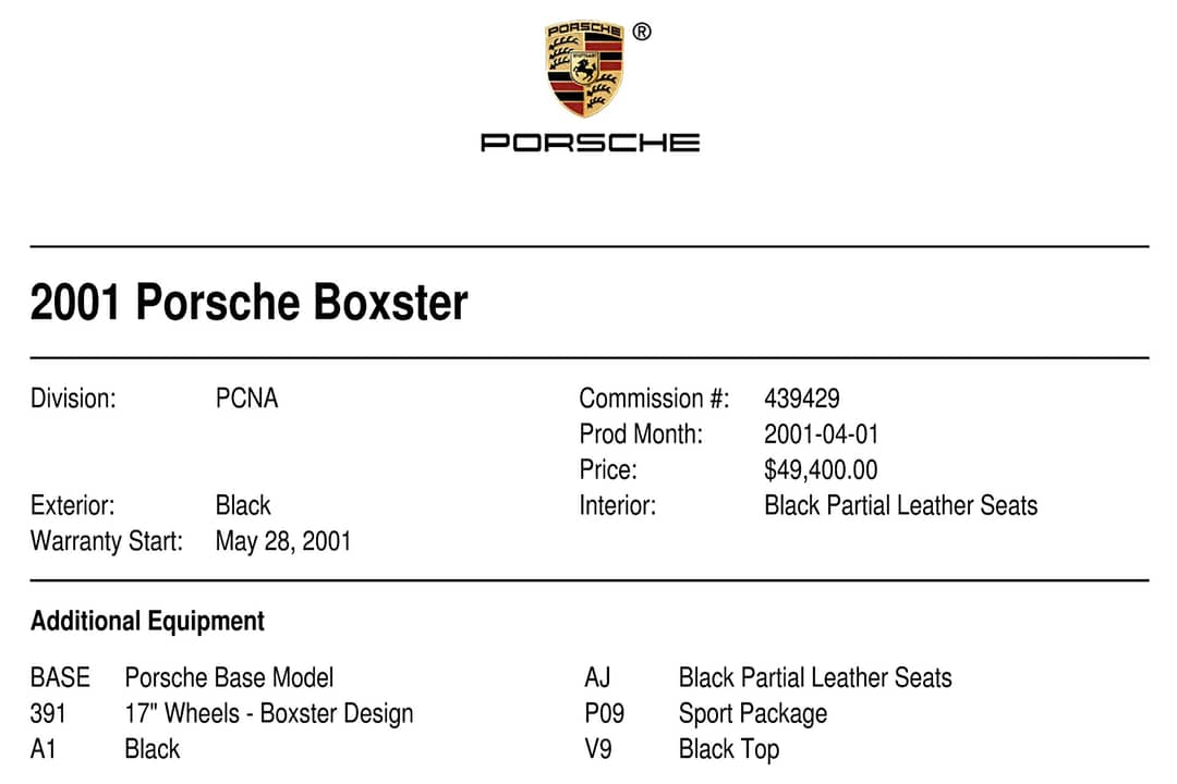 2001 Porsche Boxster Base — photo 2
