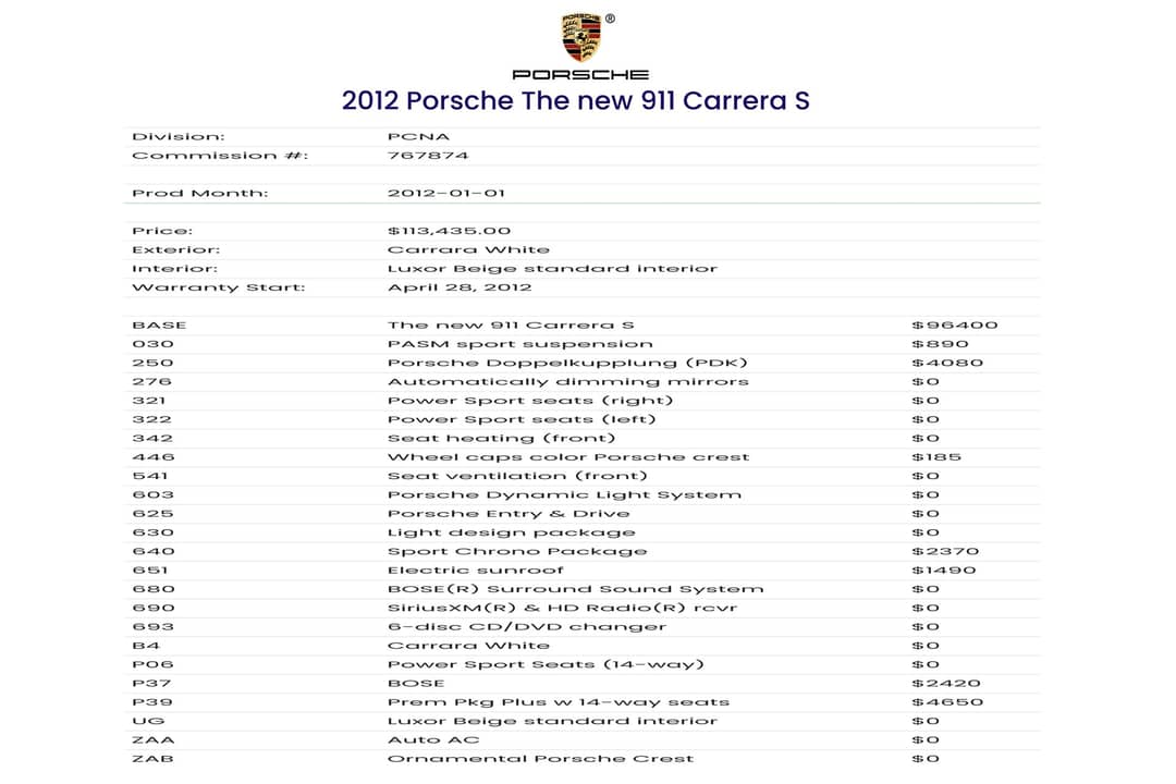 2012 Porsche 911 Carrera S — photo 39