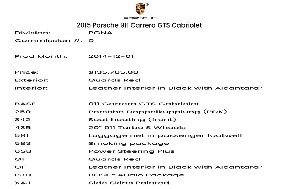 2015 Porsche 911 Carrera GTS — photo 2