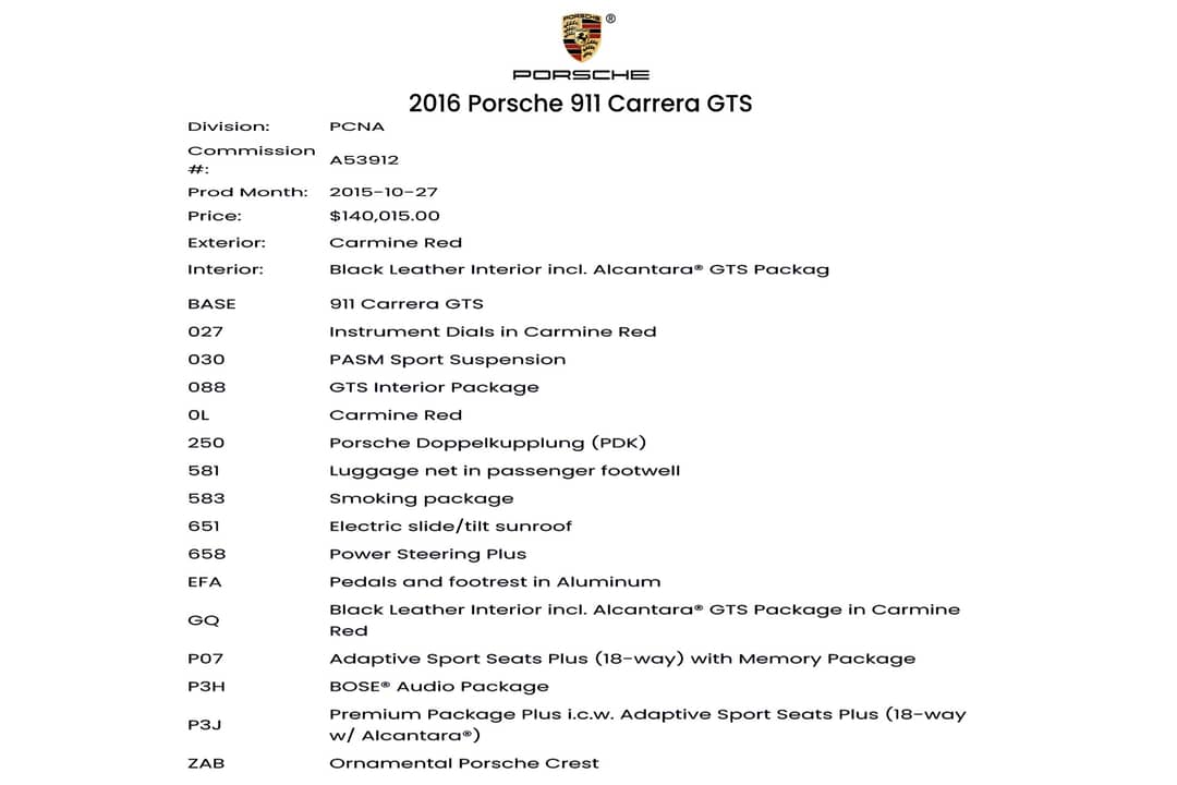 2016 Porsche 911 Carrera GTS — photo 3
