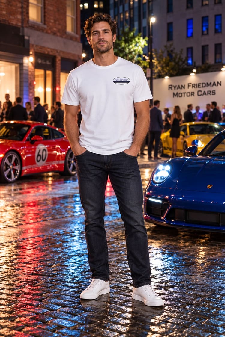 Man wearing the Palm Beach Sport Classic T-Shirt from the front