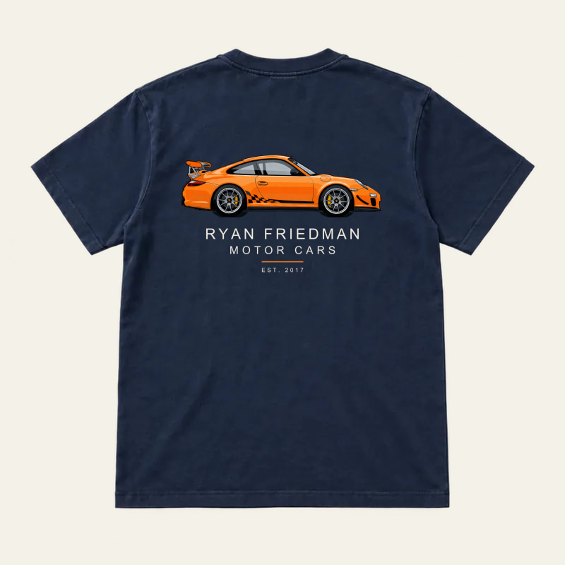 Orange Gt3Rs Crew Tee, back view