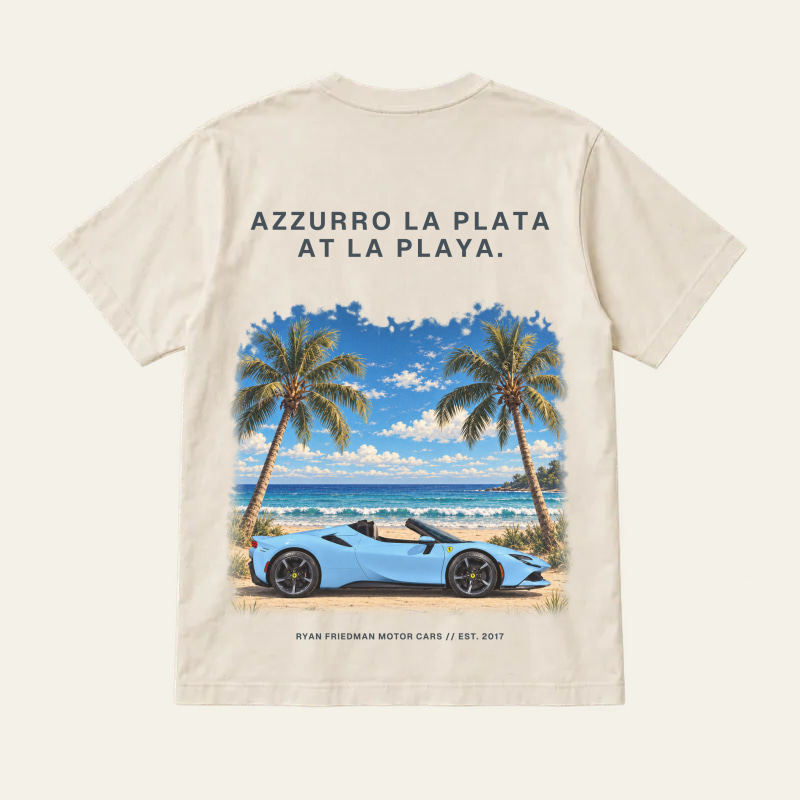Azzurro La Playa Crew Tee, back view