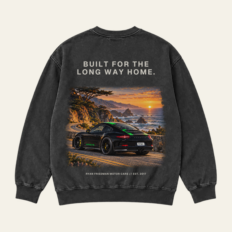 Long Way Home, Men Black crewneck back product view