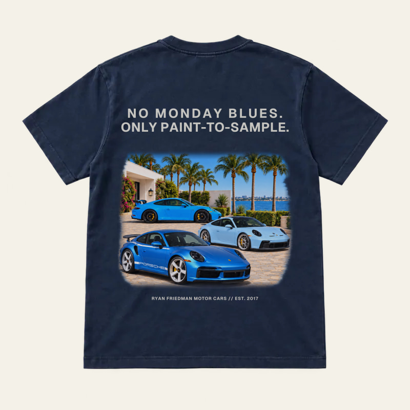 No Monday Blues Crew Tee, back view