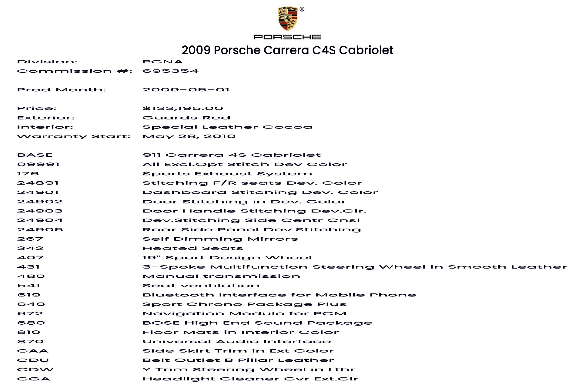 Used 2009 Porsche 911 Carrera 4S Cabriolet | St. Petersburg, FL