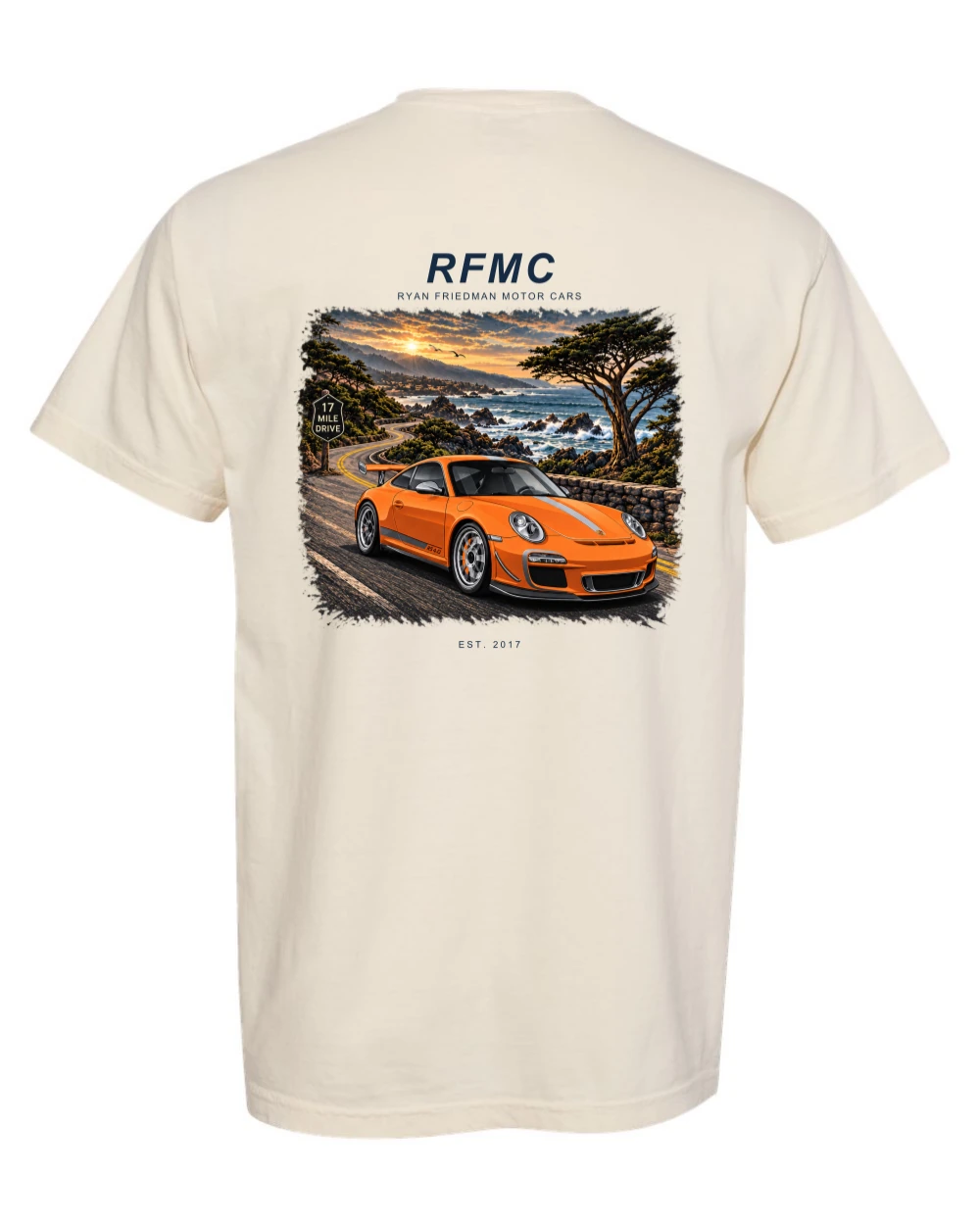 17 Mile Drive, Men Ivory t-shirt back product view