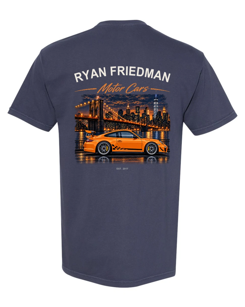 New York, Men Navy t-shirt back product view