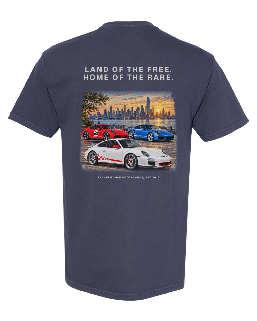 Land Of The Free, Men Navy t-shirt back product view